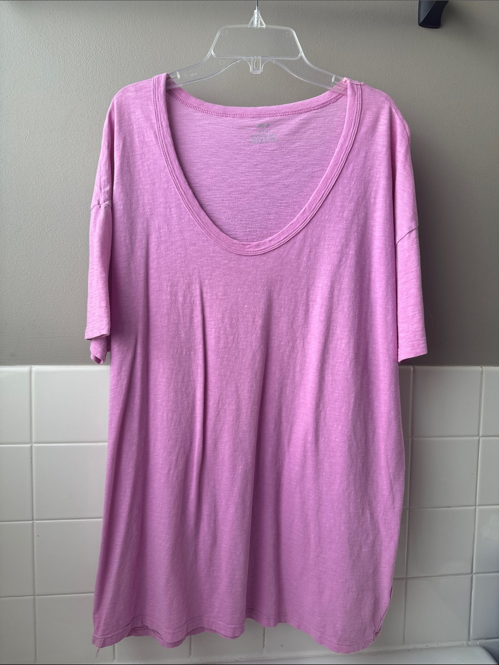 aerie Relaxed Scoop Neck Short Sleeve Top Pink